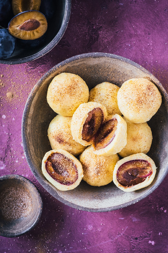 Dumplings with plums