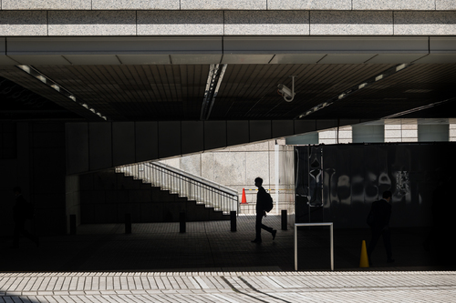 In the underpass