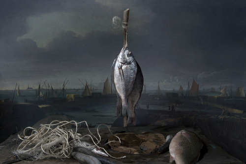 Caught fish, Zuiderzeedijk Caught fish, Zuiderzeedijk