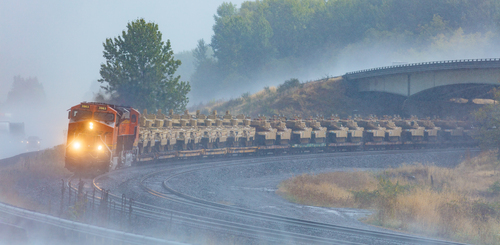 BNSF Tank Train in the Rain BNSF Tank Train in the Rain