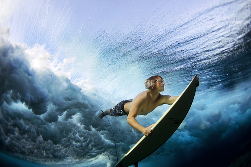 Underwater Surfer, Pacific Ocean. Underwater Surfer, Pacific Ocean.