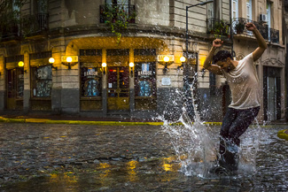 Dancer Pablo Fermani choreographs a dance in the rain. Color Awards Winners and Nominees